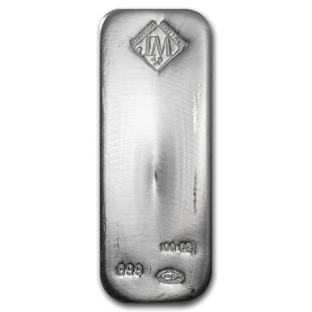 100 oz Johnson Matthey Silver Bar