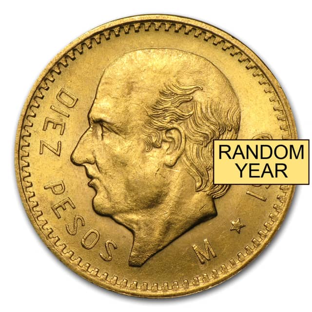 Mexico Gold 10 Pesos Coin (Random Year)